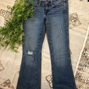 American Eagle Women's 4R Jeans Stretch Vintage Flare Low Rise Y2K Distressed